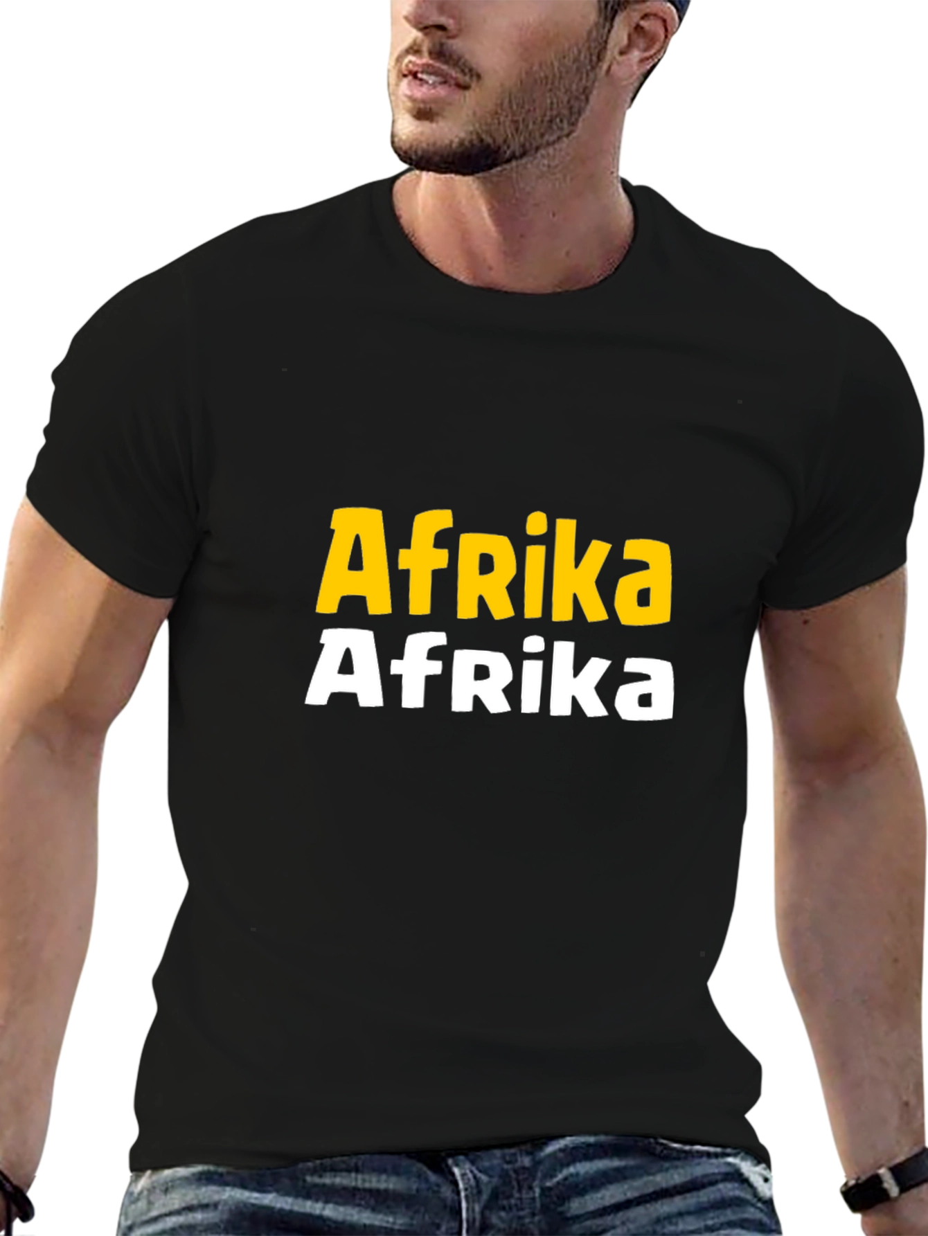 Afrika Bold Graphic Tee - Black Cotton T-Shirt