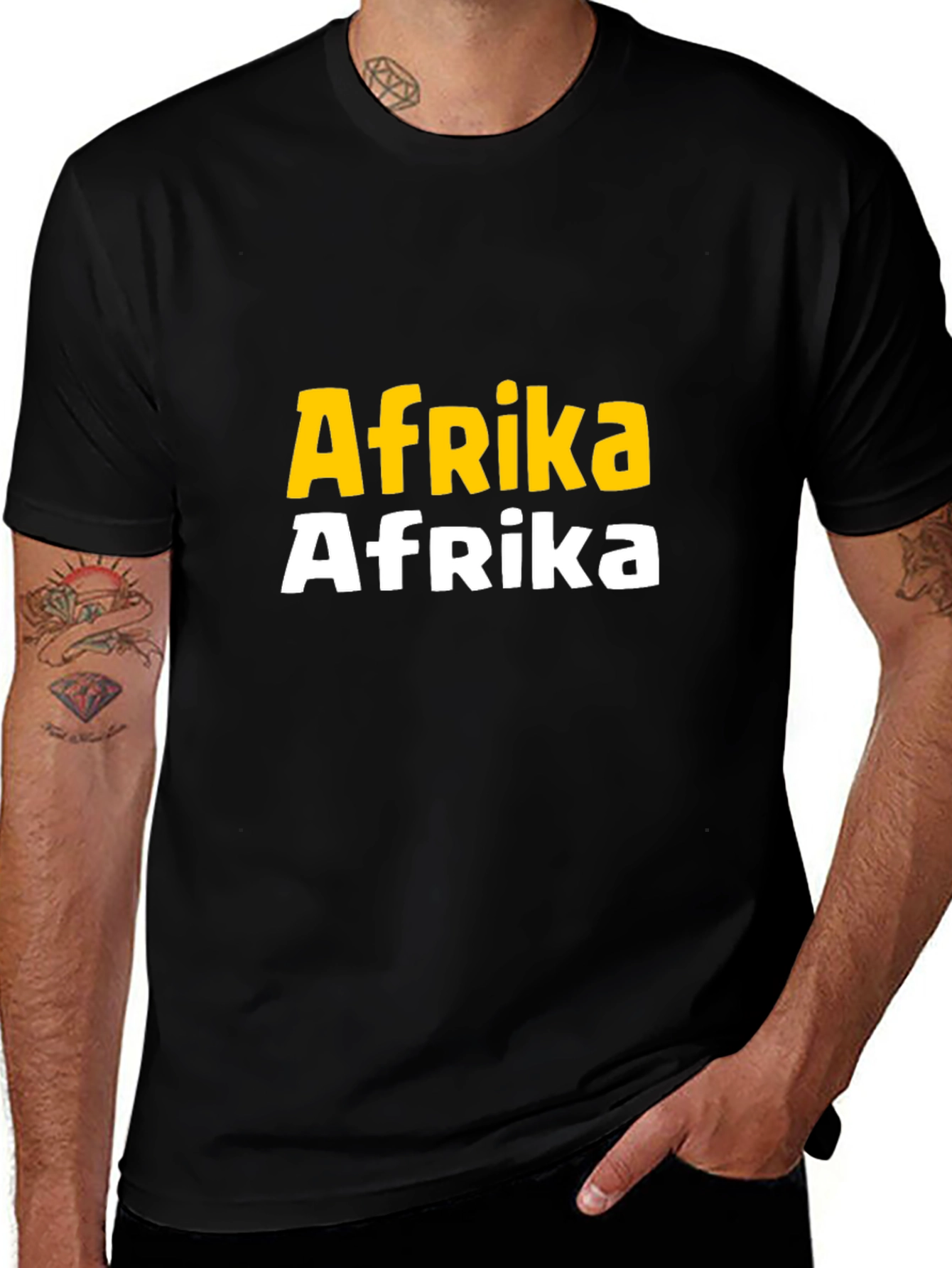 Afrika Bold Graphic Tee - Black Cotton T-Shirt
