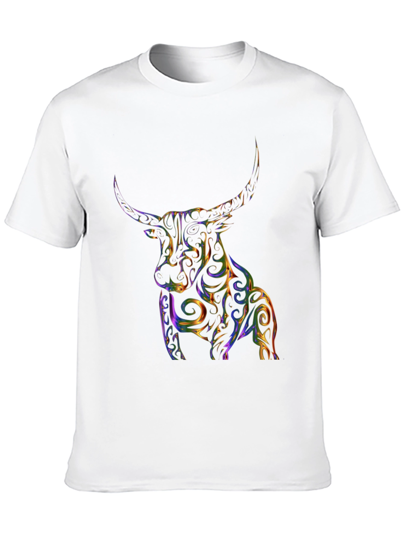 Abstract Bull Graphic Tee - Mens Black T-Shirt
