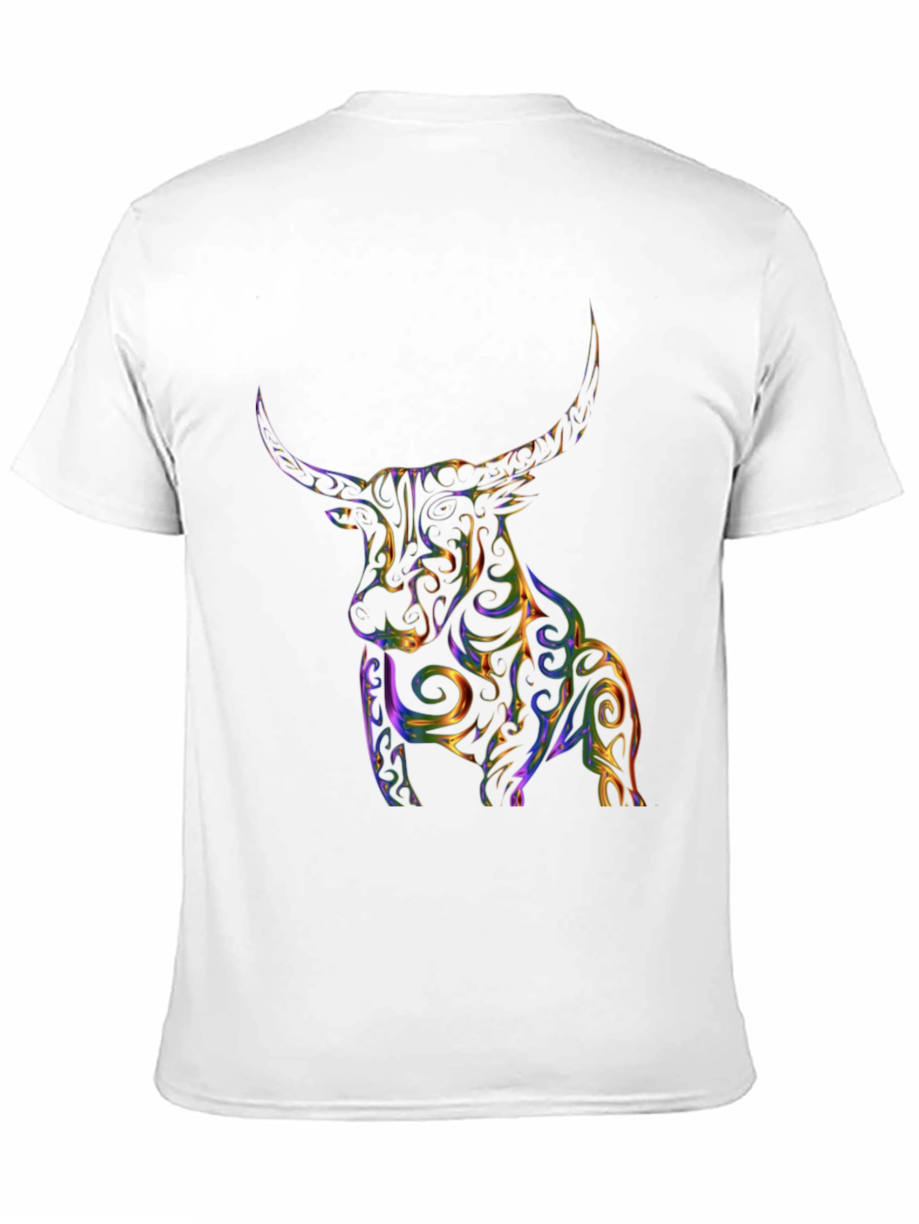 Abstract Bull Graphic Tee - Mens Black T-Shirt