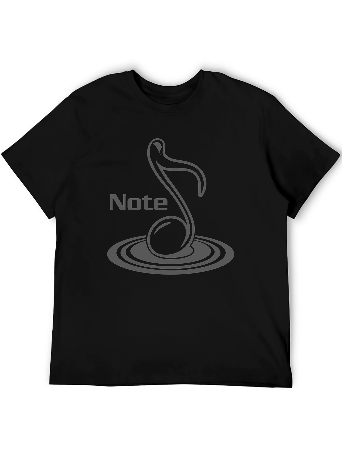 Musical Note Ripple Mens Black T-Shirt