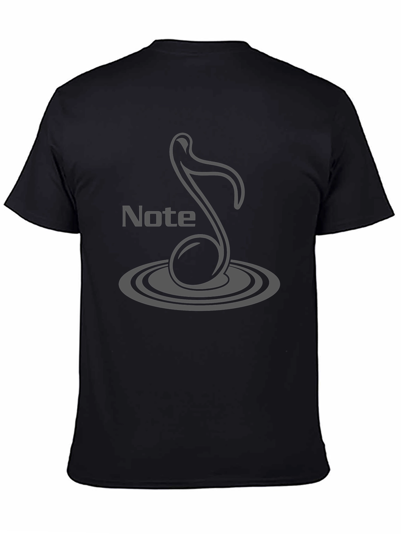 Musical Note Ripple Mens Black T-Shirt