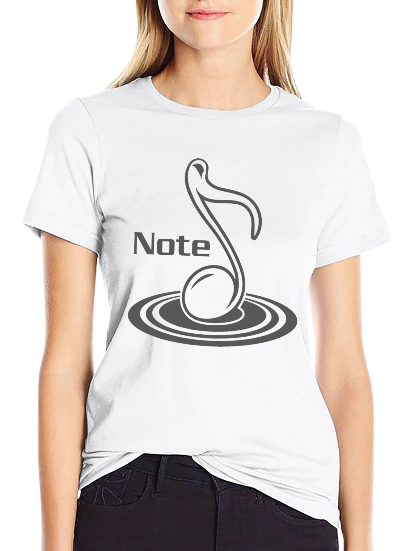 Musical Note Ripple Mens Black T-Shirt