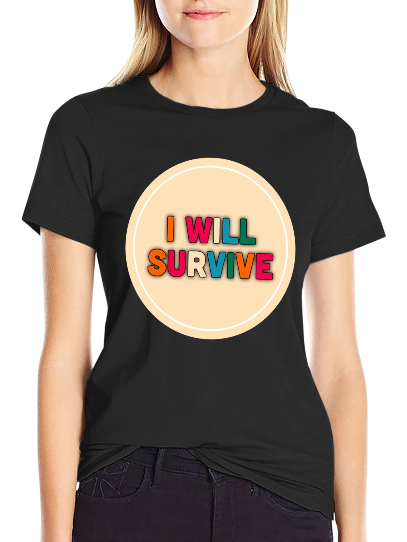 I Will Survive Graphic Tee - Black