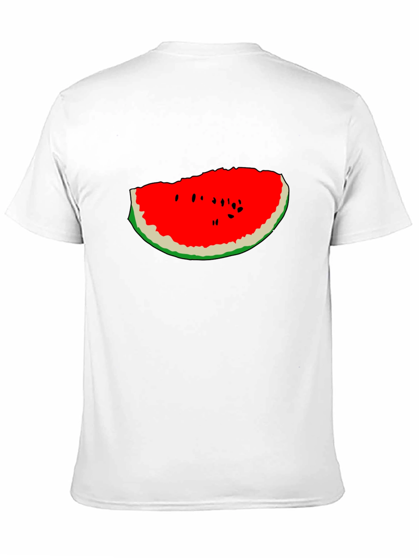 Watermelon Slice Graphic Tee - Black Cotton T-Shirt