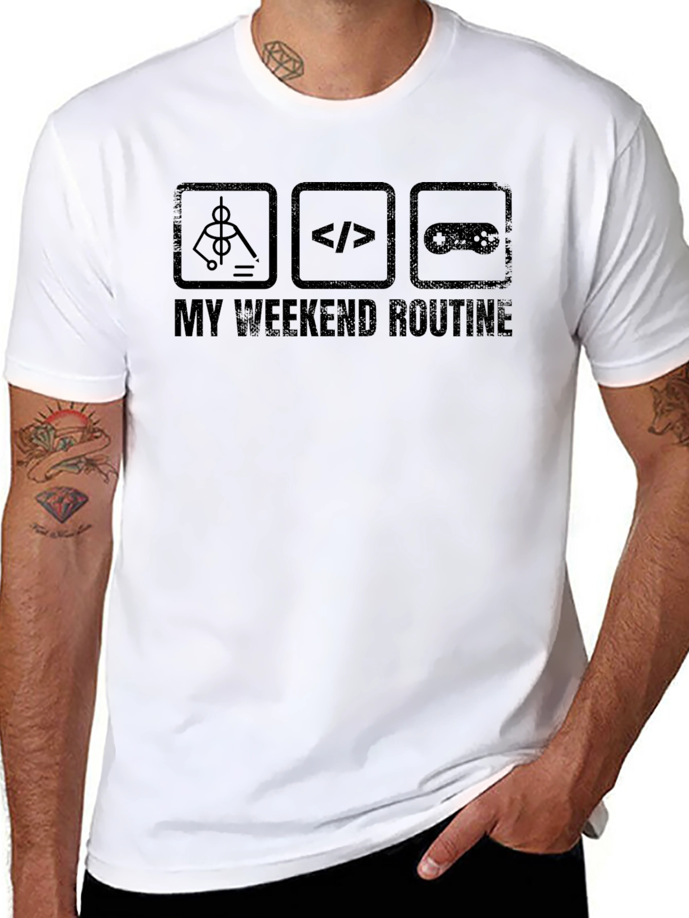 My Weekend Routine T-Shirt - Programmer Gamer Techie