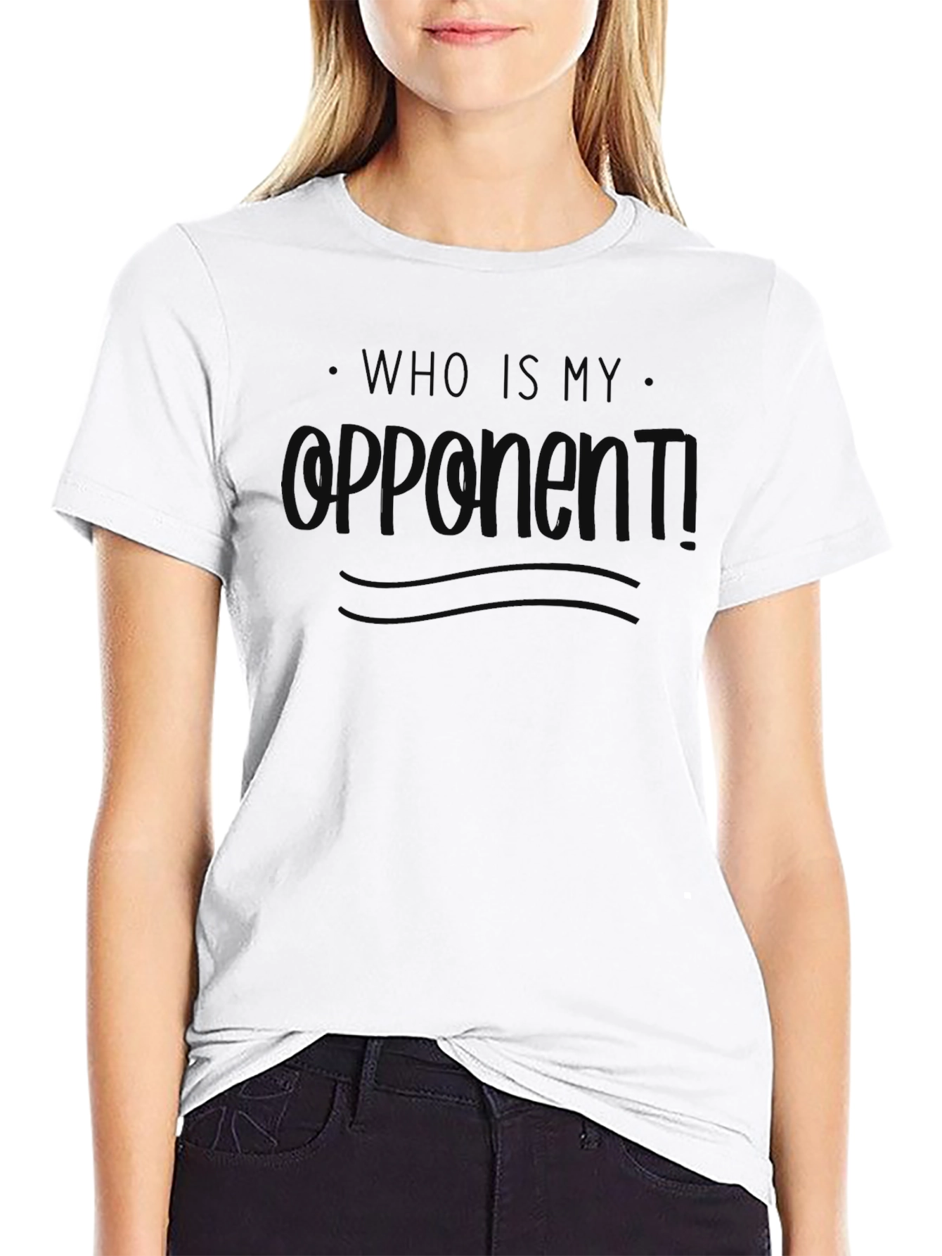 Who is My Opponent Black Graphic Tee