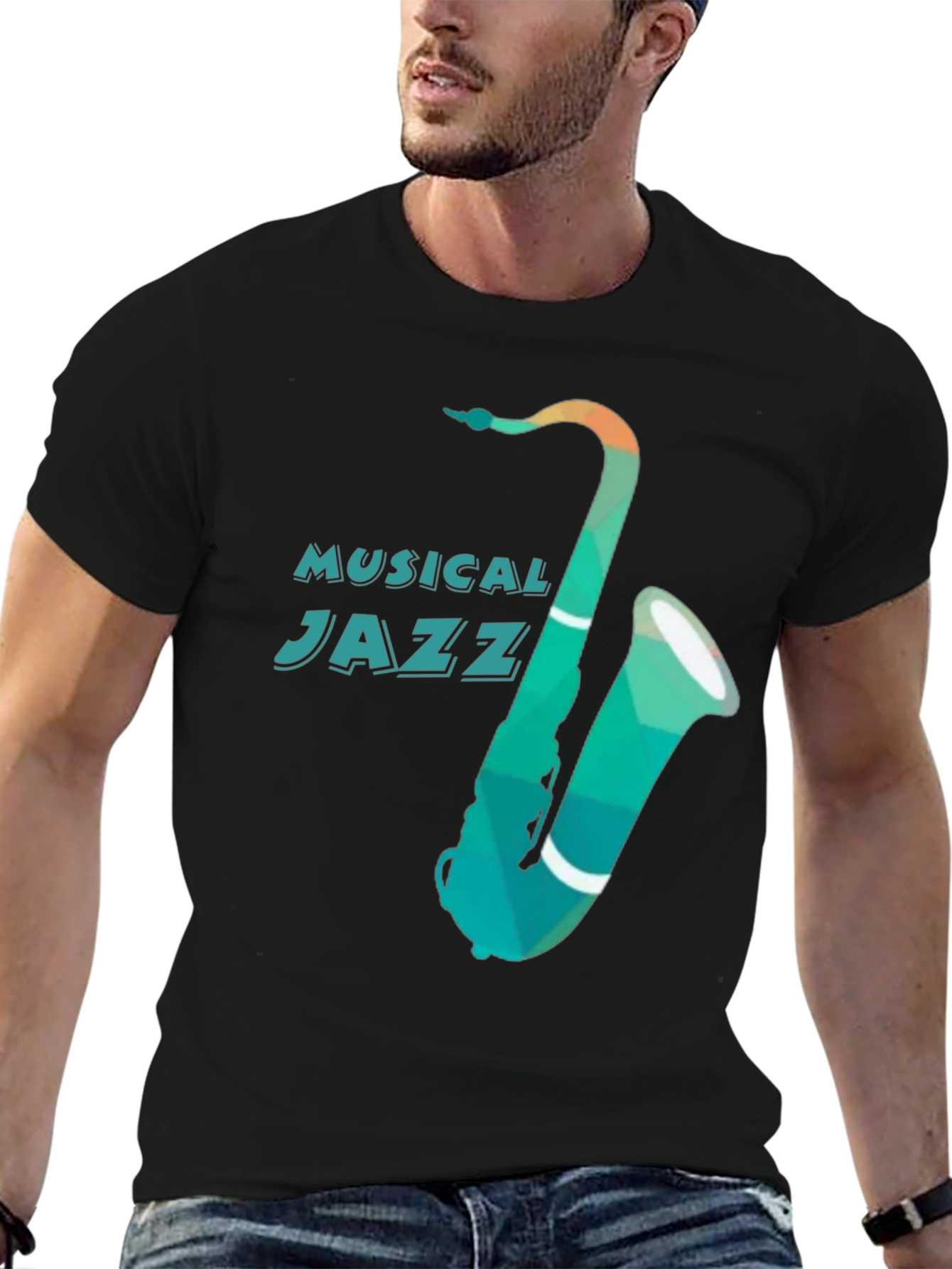 Musical Jazz Saxophone Graphic Tee
