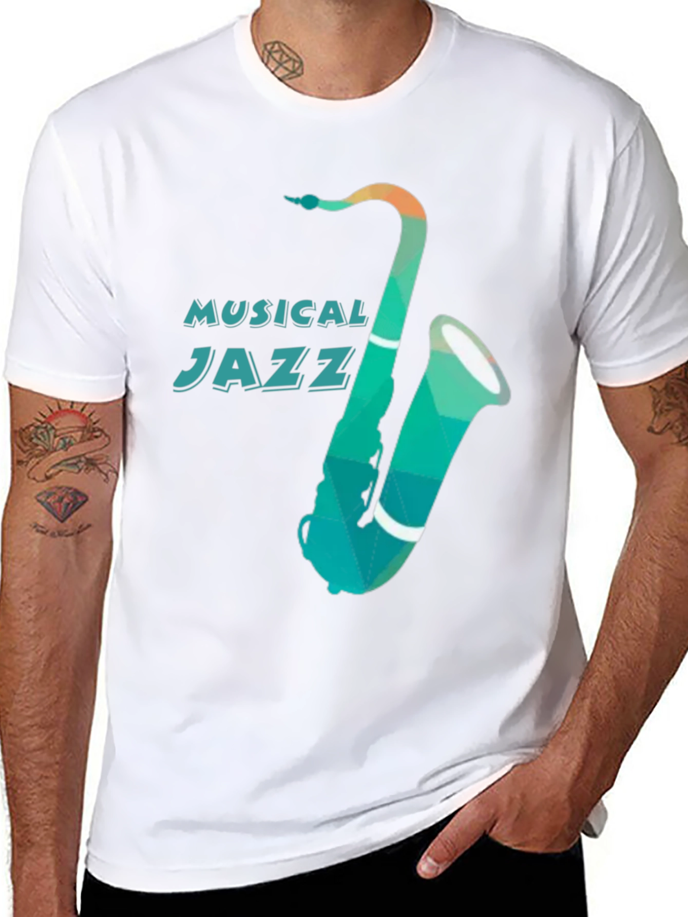 Musical Jazz Saxophone Graphic Tee