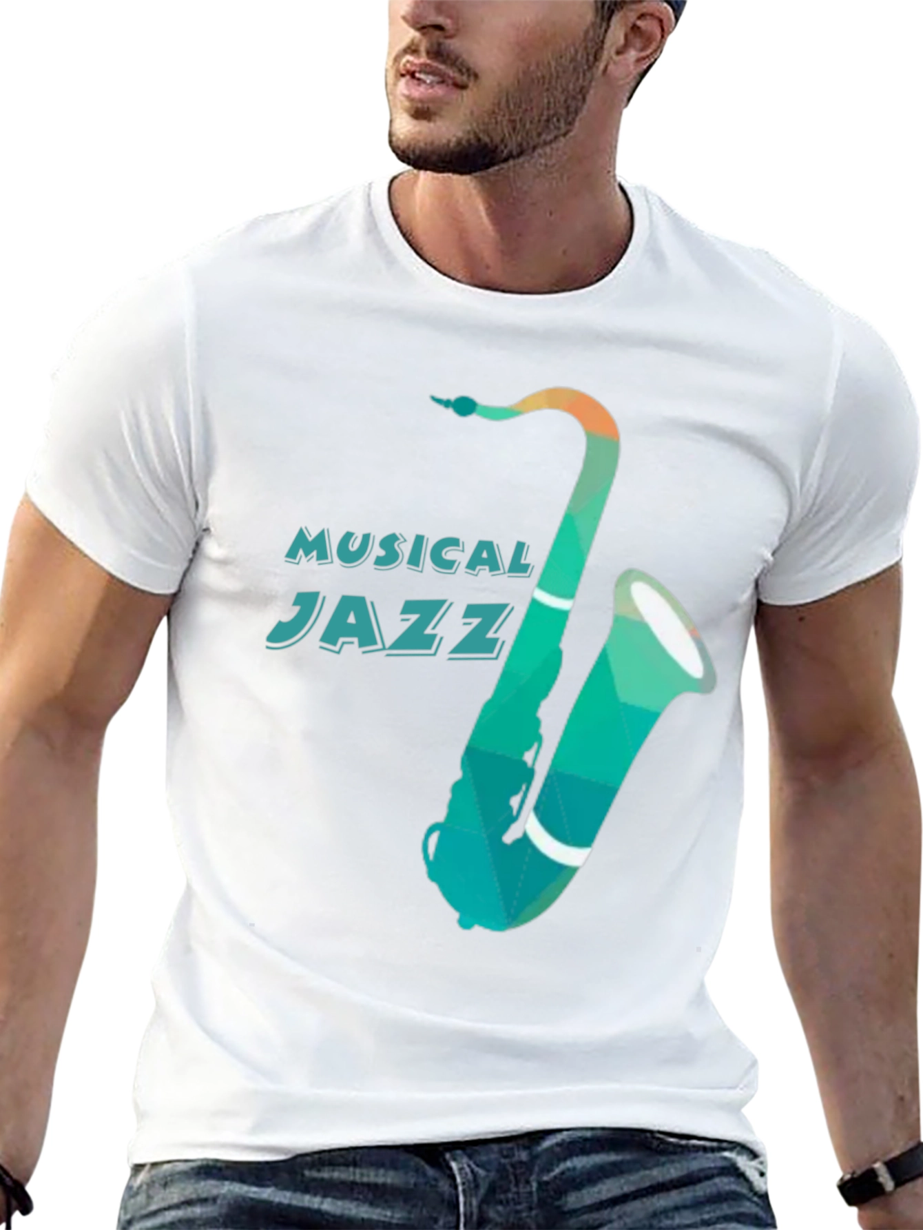 Musical Jazz Saxophone Graphic Tee