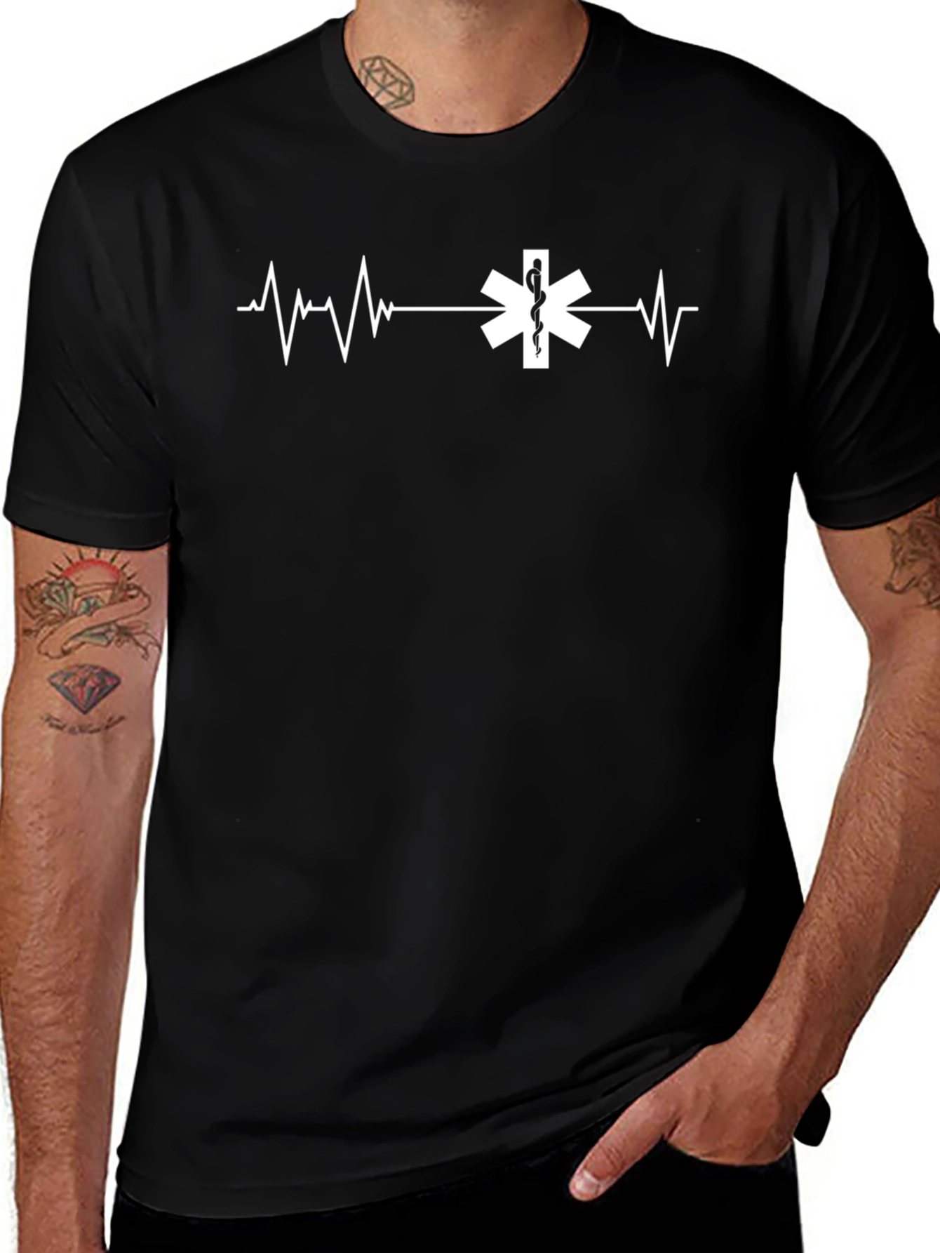 EMT Heartbeat Graphic Tee - Medical Responder T-Shirt