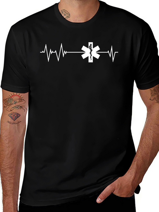 EMT Heartbeat Graphic Tee - Medical Responder T-Shirt