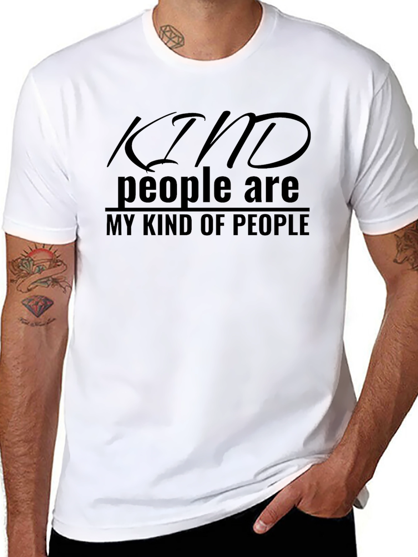 Kind People T-Shirt - Black Crew Neck Tee