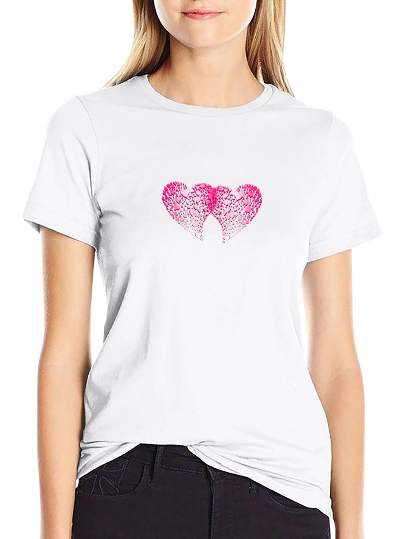 Heart Graphic Black T-Shirt - Love Design