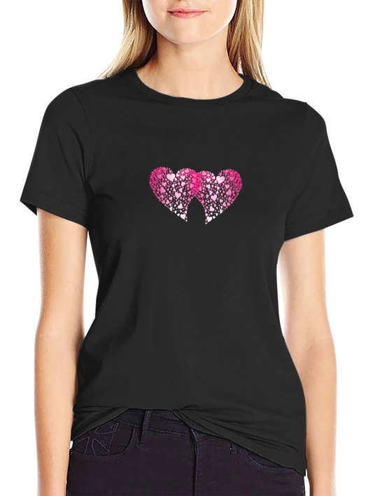 Heart Graphic Black T-Shirt - Love Design
