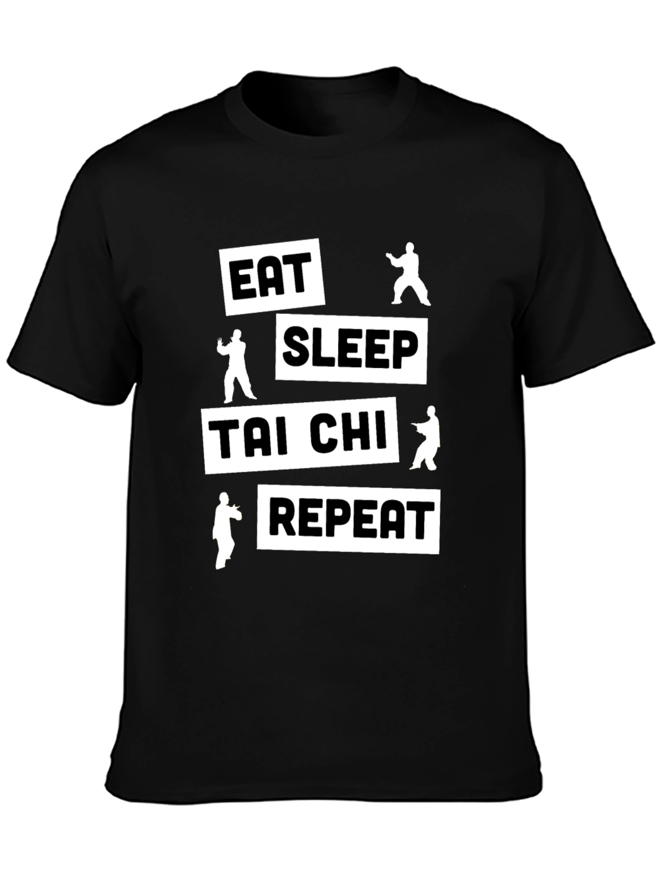 Eat Sleep Tai Chi Repeat Black T-Shirt