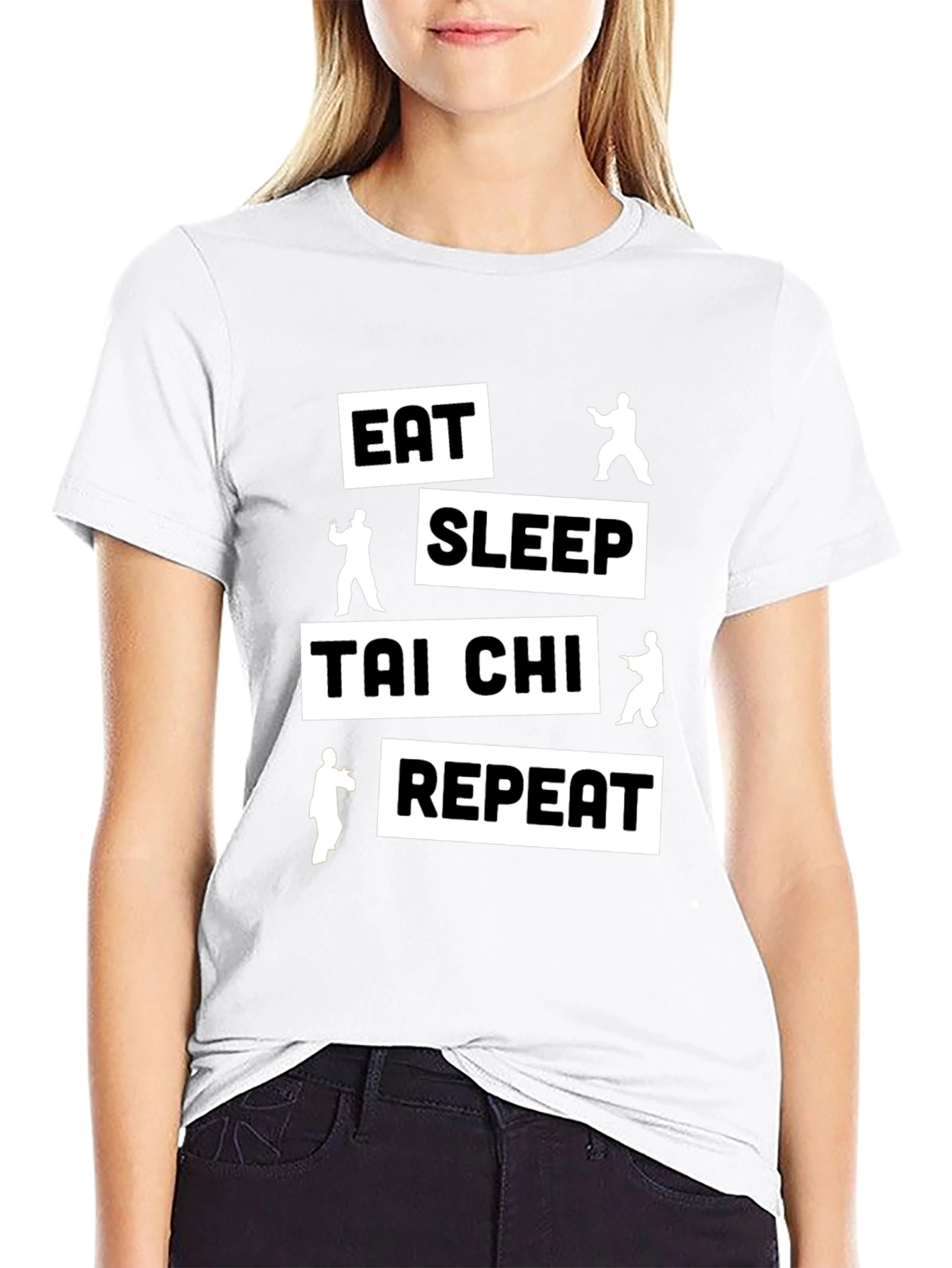 Eat Sleep Tai Chi Repeat Black T-Shirt