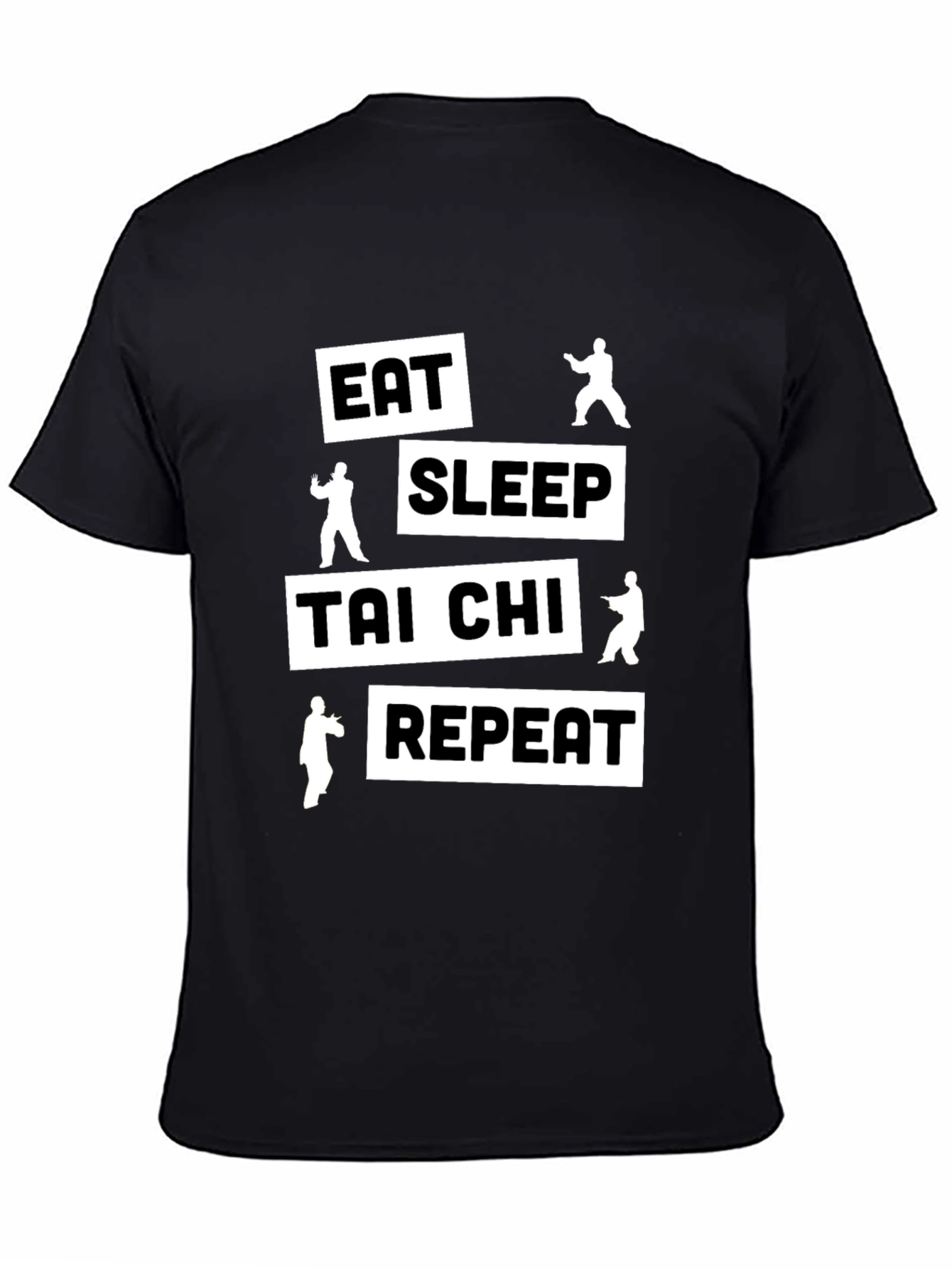 Eat Sleep Tai Chi Repeat Black T-Shirt