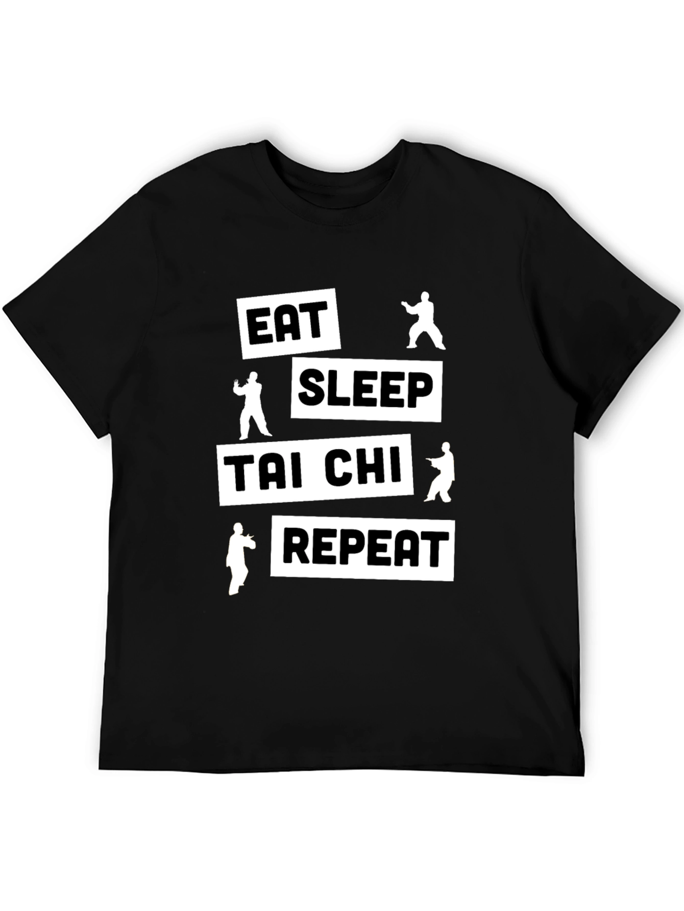 Eat Sleep Tai Chi Repeat Black T-Shirt