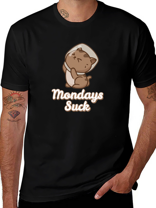 Mondays Suck Funny Cat Cone T-Shirt