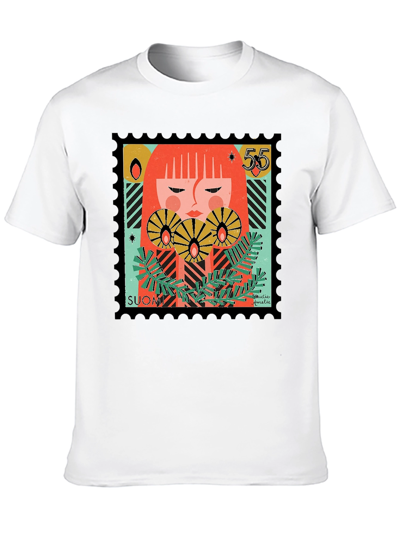Artistic Stamp Design Graphic Tee