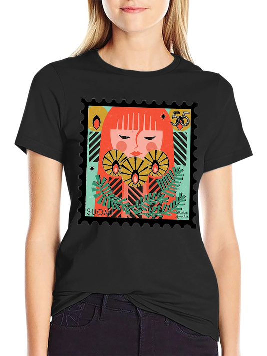 Artistic Stamp Design Graphic Tee