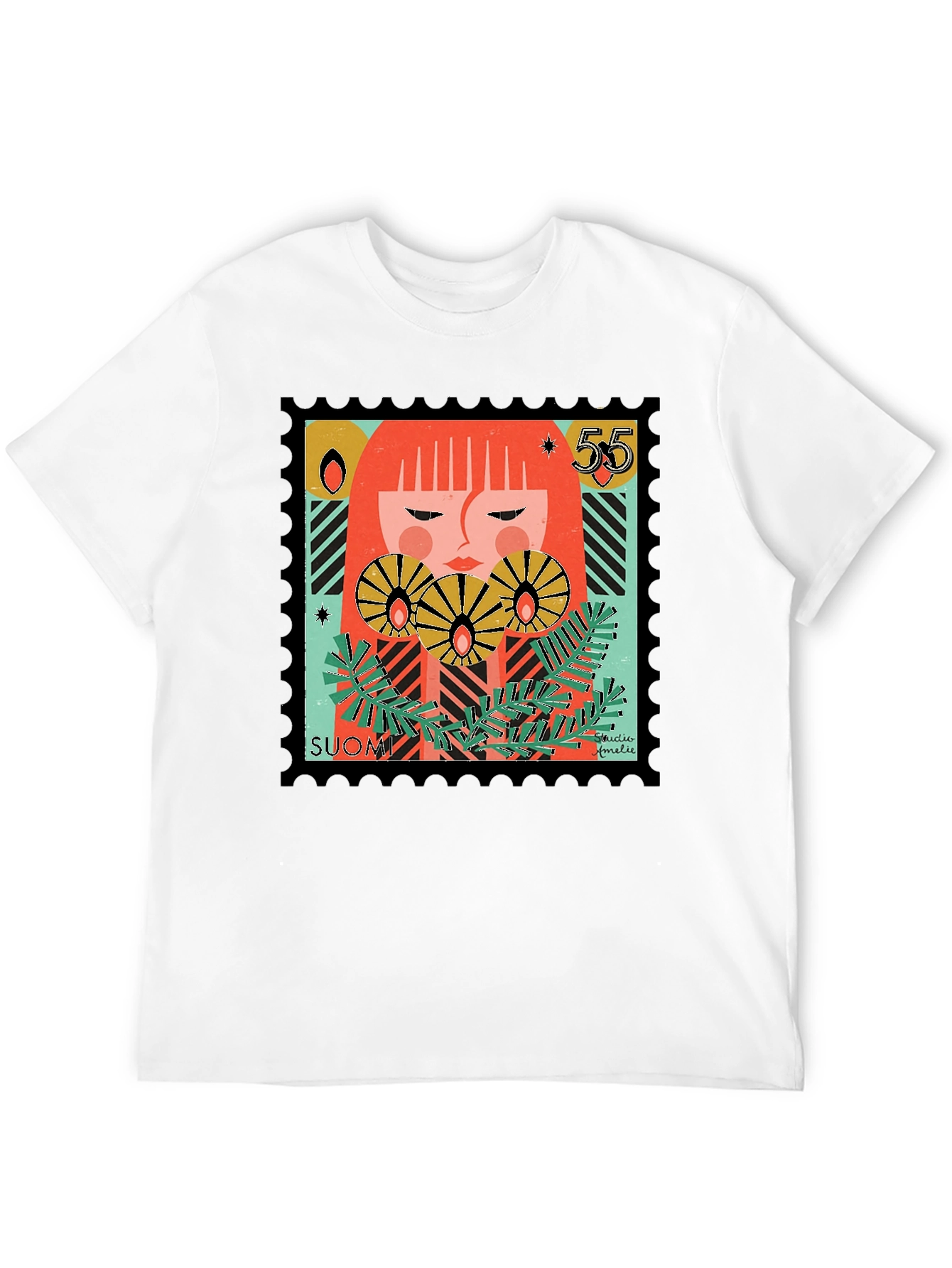 Artistic Stamp Design Graphic Tee