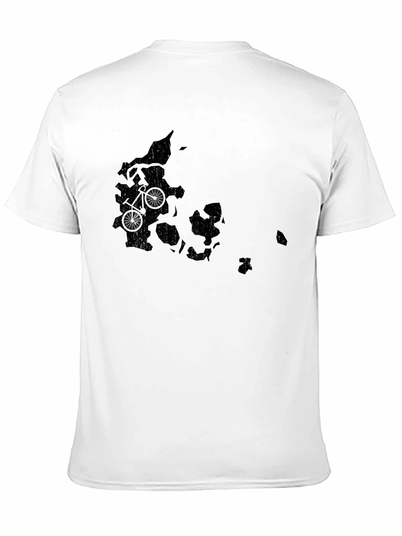Denmark Bike Map Graphic Tee - Black Cotton