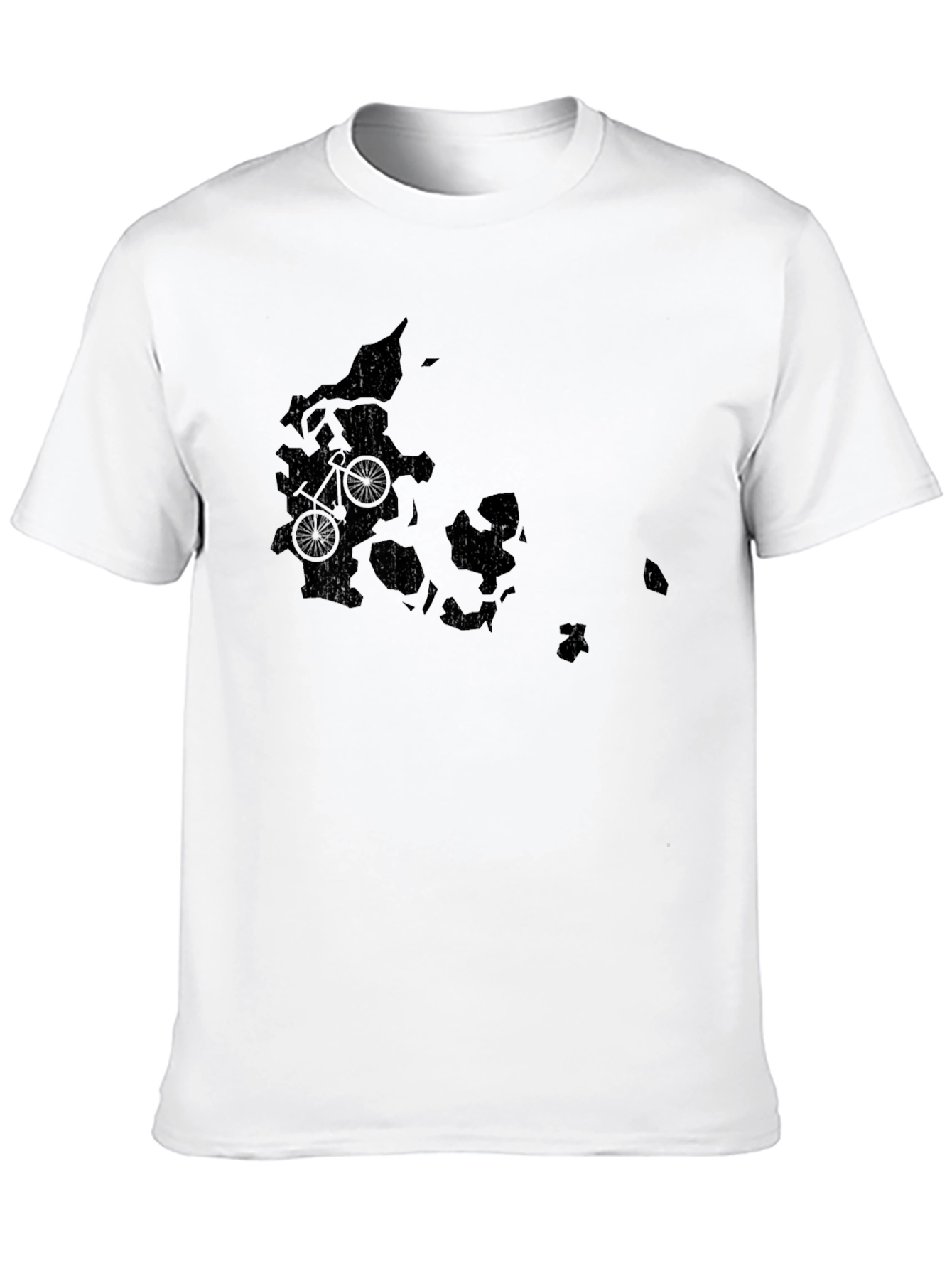Denmark Bike Map Graphic Tee - Black Cotton