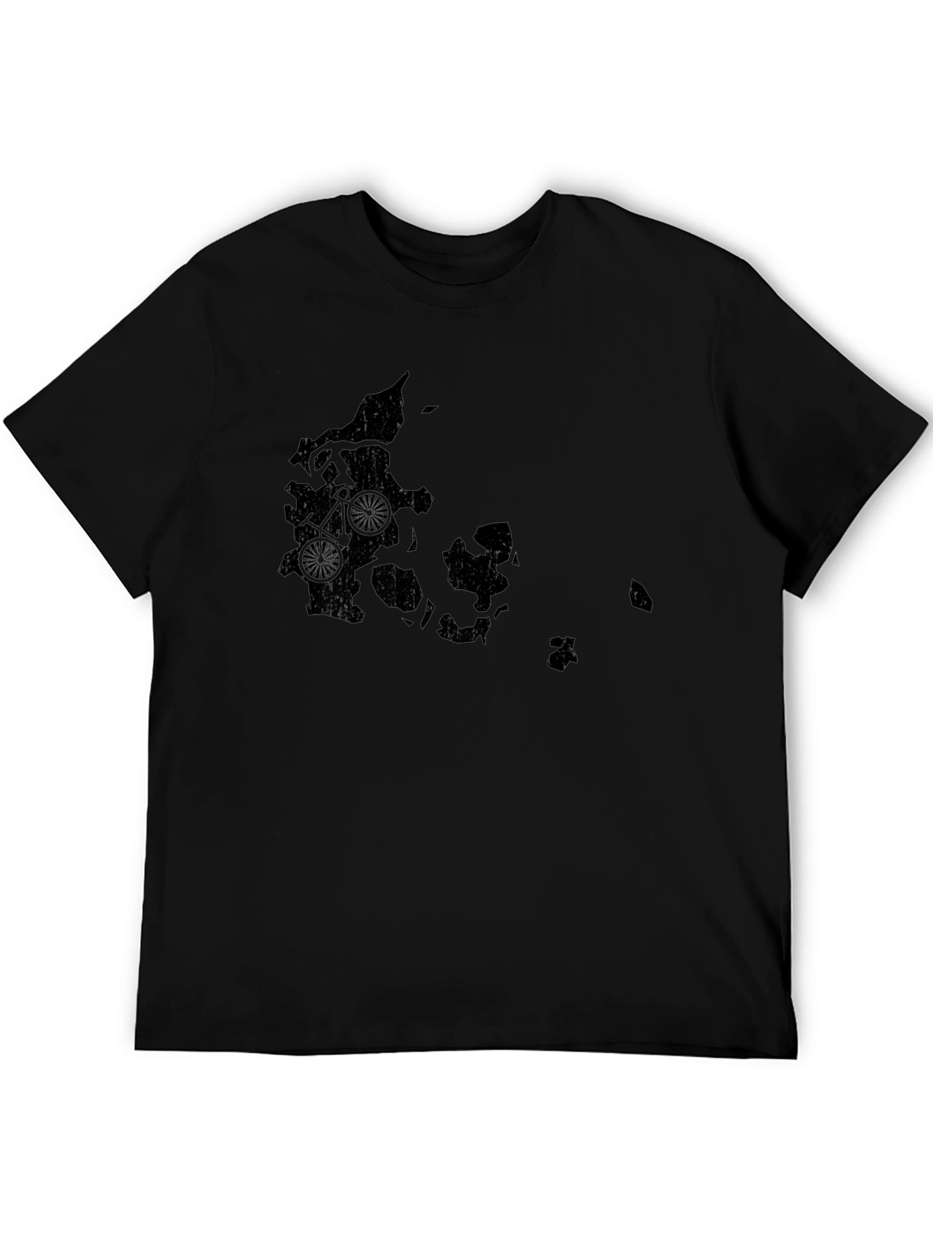 Denmark Bike Map Graphic Tee - Black Cotton