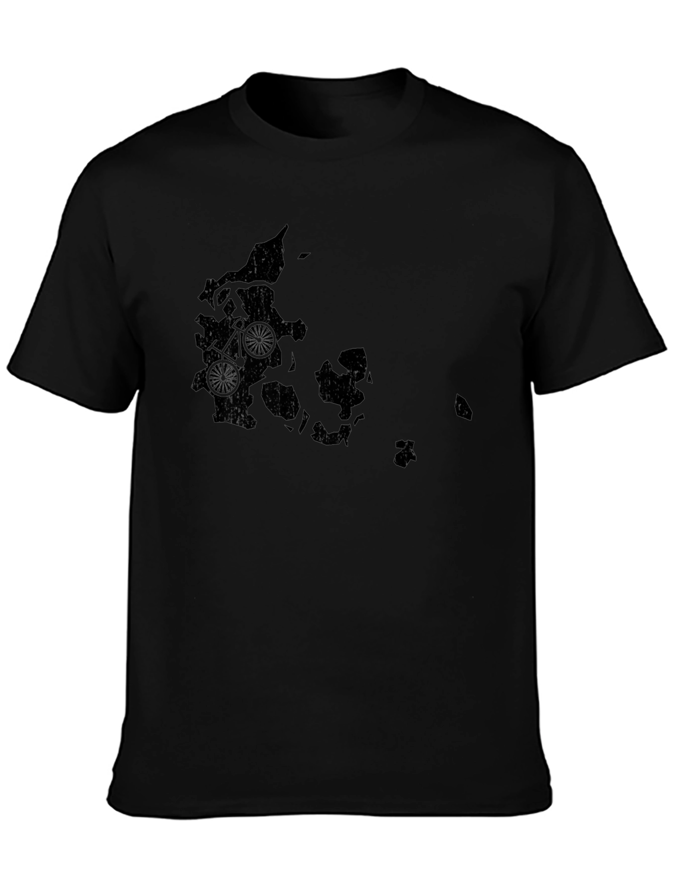 Denmark Bike Map Graphic Tee - Black Cotton