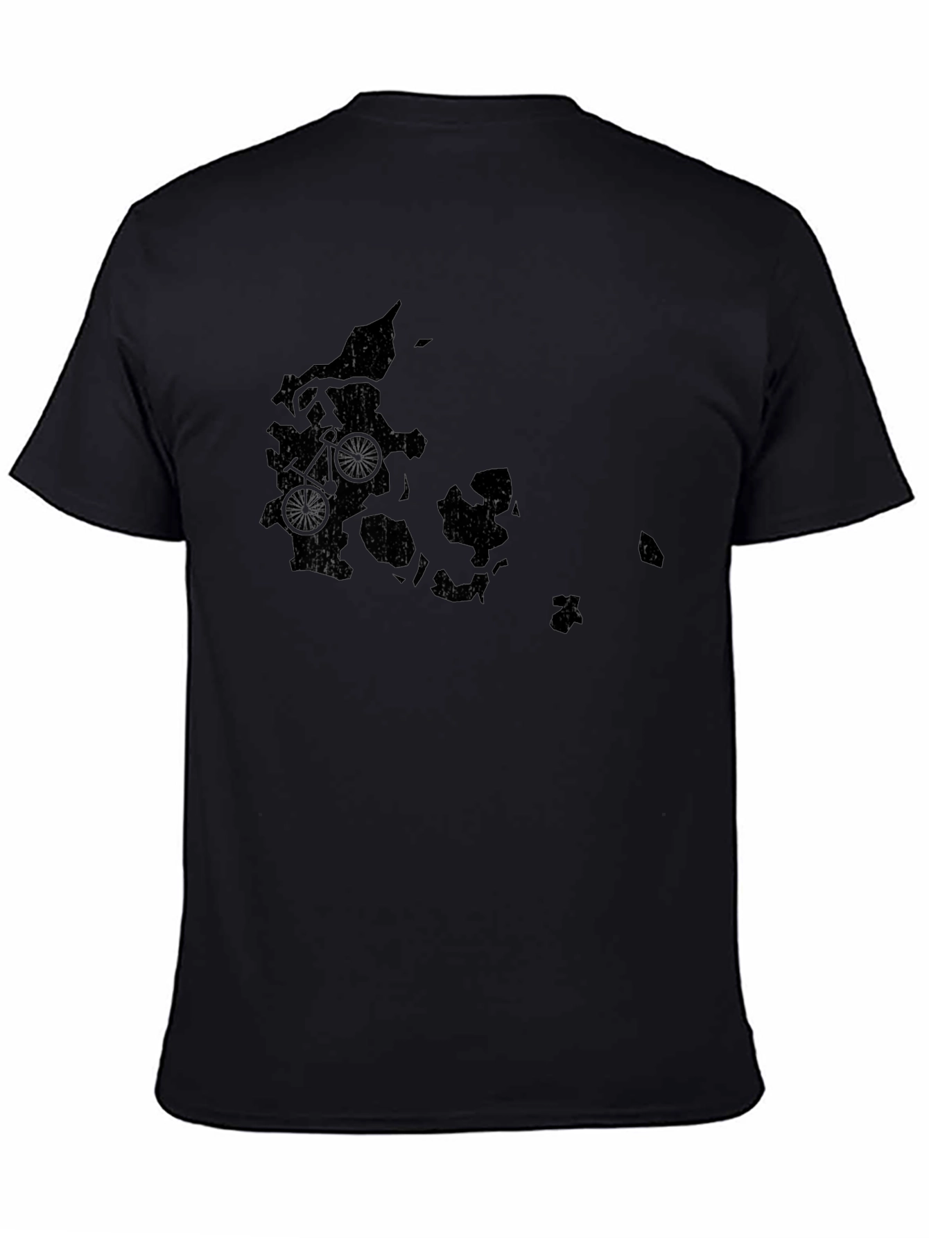 Denmark Bike Map Graphic Tee - Black Cotton