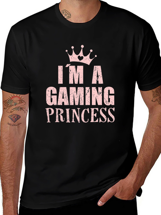 Im A Gaming Princess T-Shirt Crown Black Cotton Tee