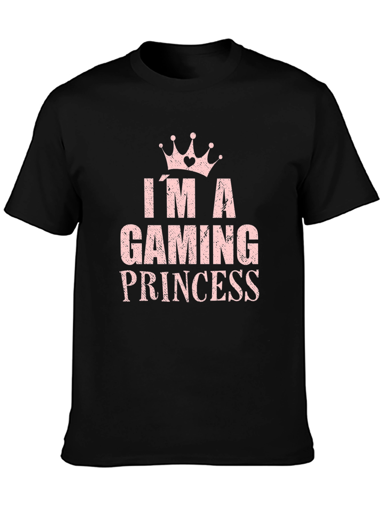 Im A Gaming Princess T-Shirt Crown Black Cotton Tee