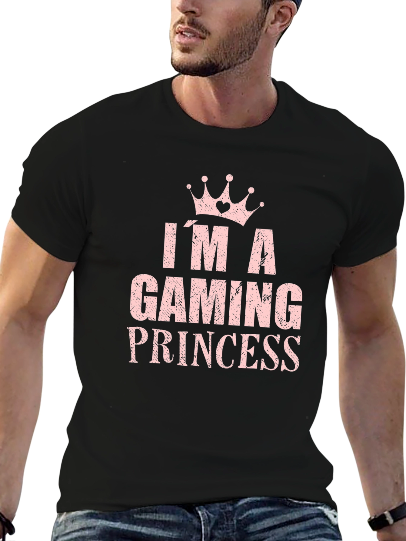 Im A Gaming Princess T-Shirt Crown Black Cotton Tee