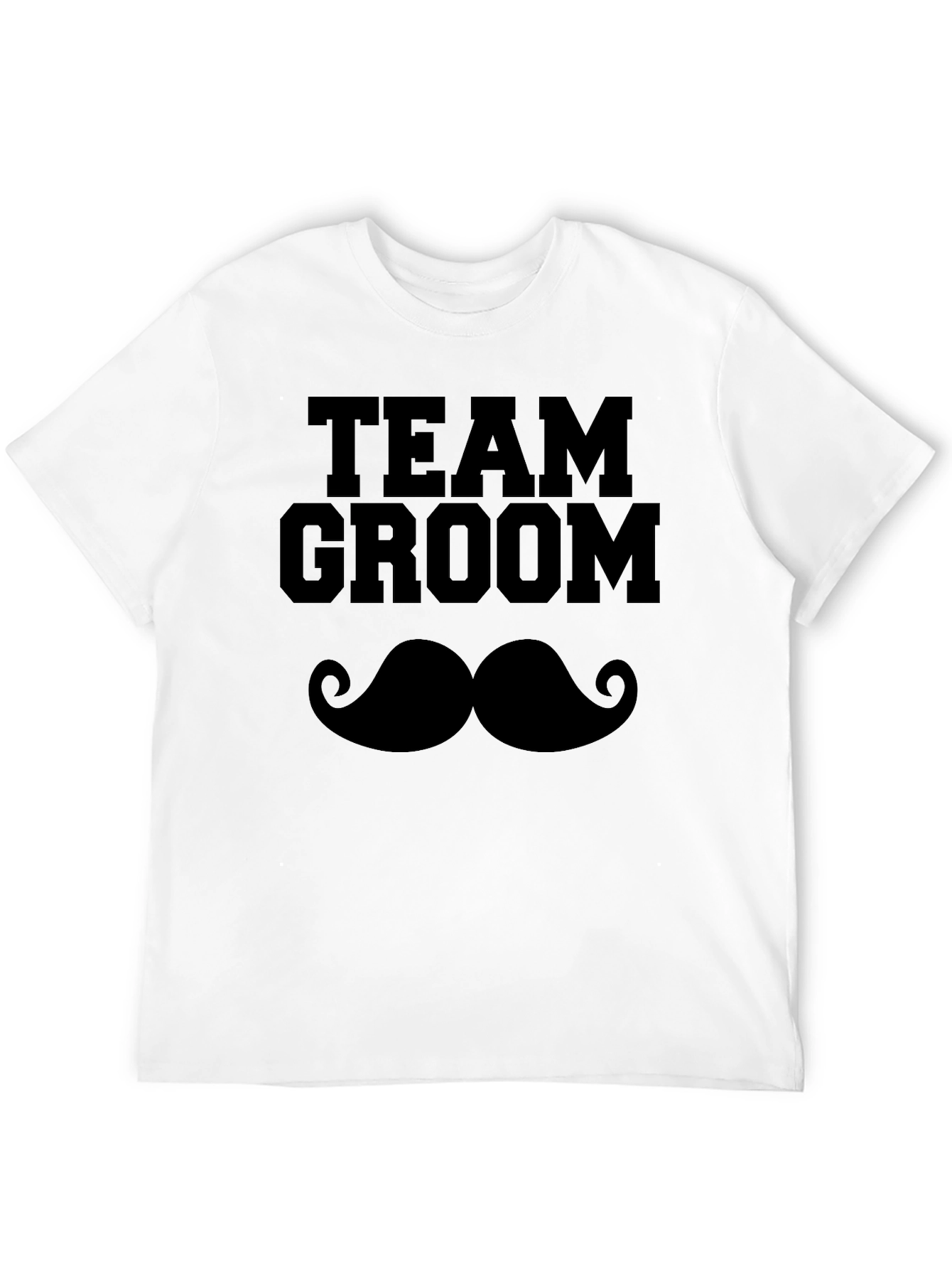 Team Groom Mustache Graphic T-Shirt - Black