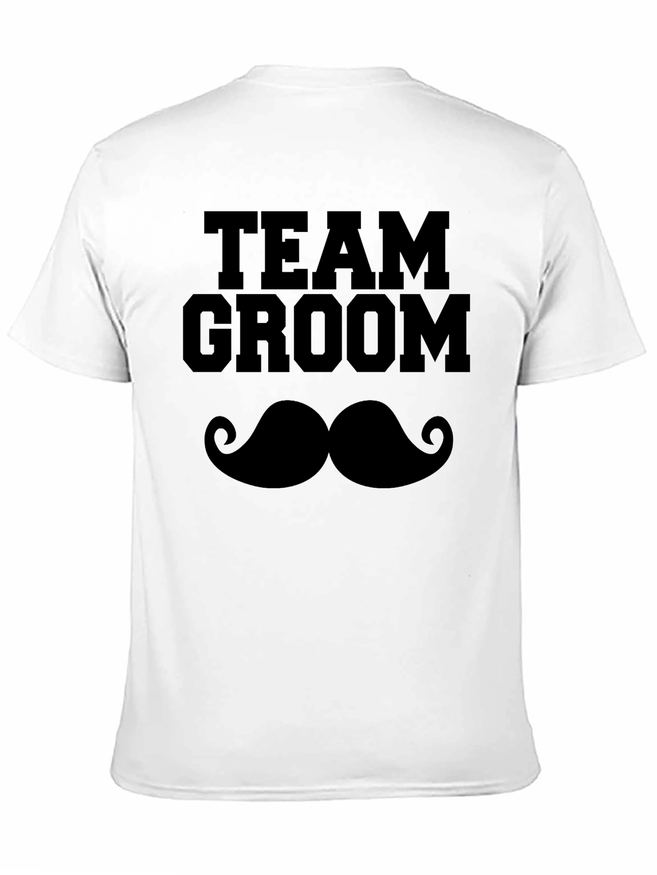 Team Groom Mustache Graphic T-Shirt - Black
