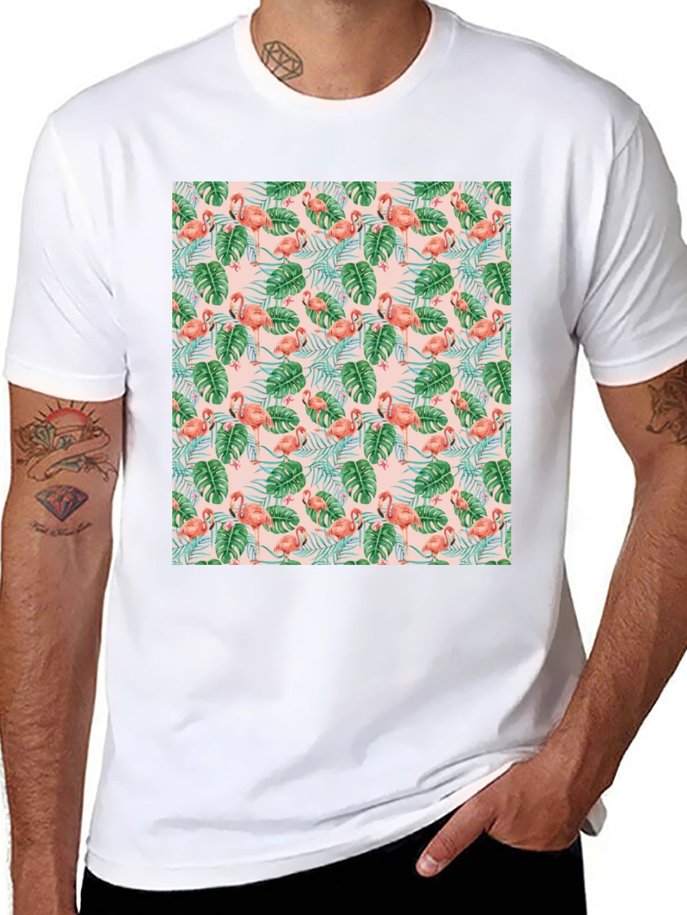 Tropical Flamingo T-Shirt - Vibrant Pattern