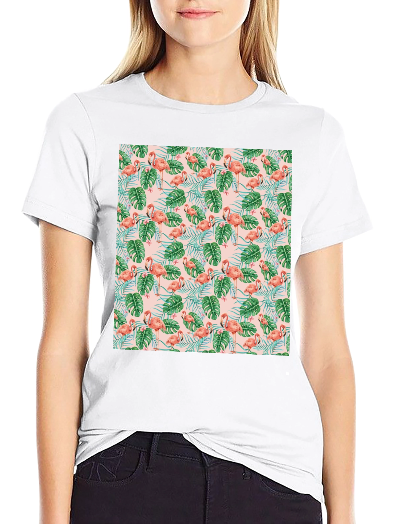 Tropical Flamingo T-Shirt - Vibrant Pattern