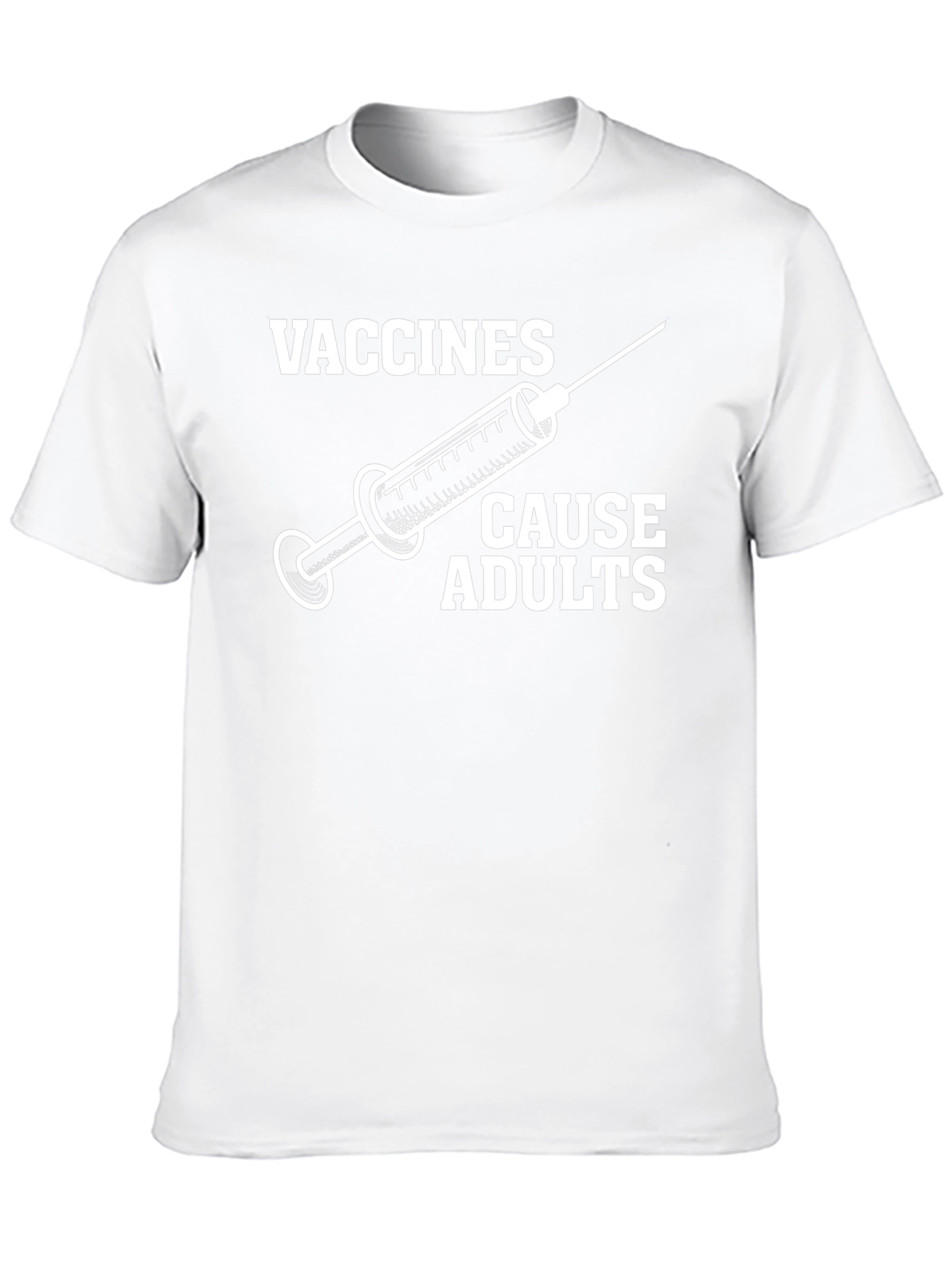 Vaccines Cause Adults Graphic Tee - Black Cotton T-Shirt