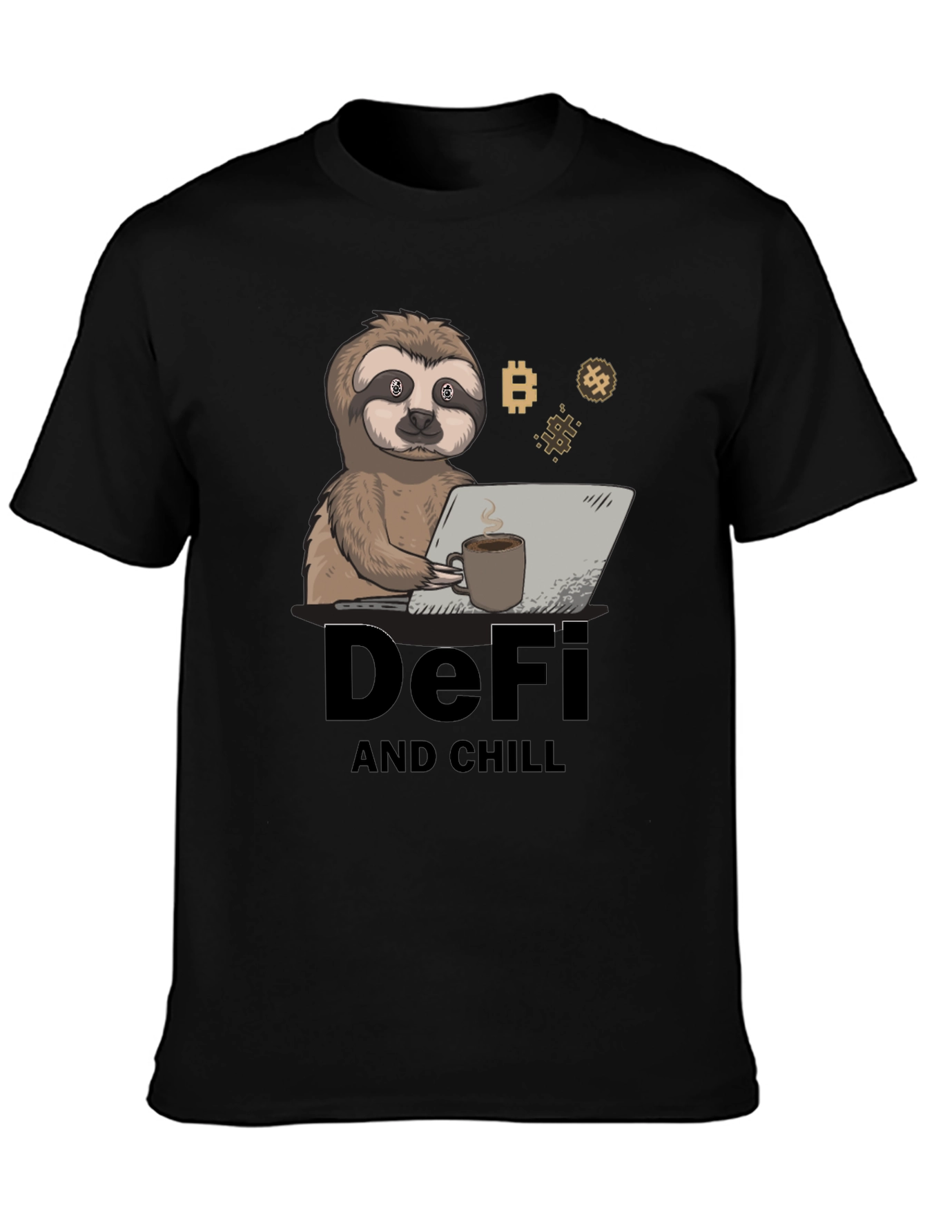 DeFi and Chill Sloth T-Shirt - Crypto Inspired Design