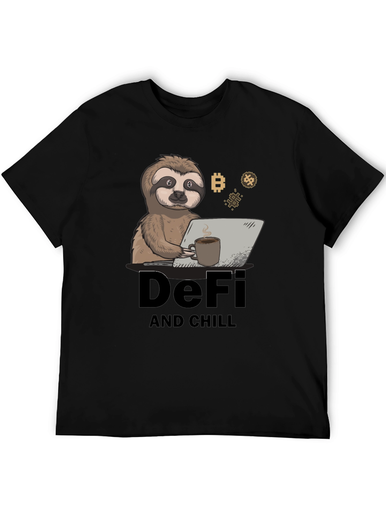 DeFi and Chill Sloth T-Shirt - Crypto Inspired Design