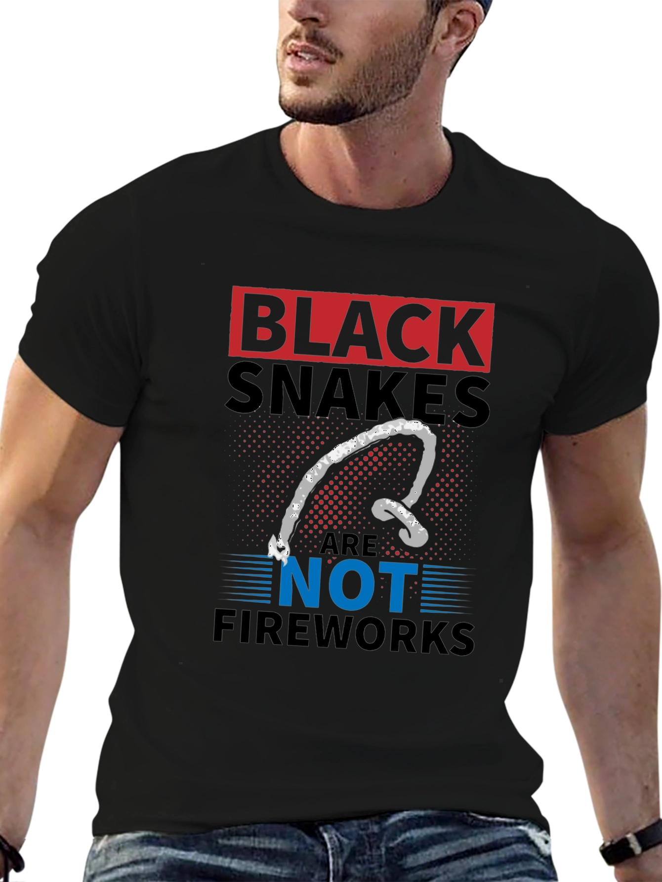 Black Snakes Are Not Fireworks Funny T-Shirt