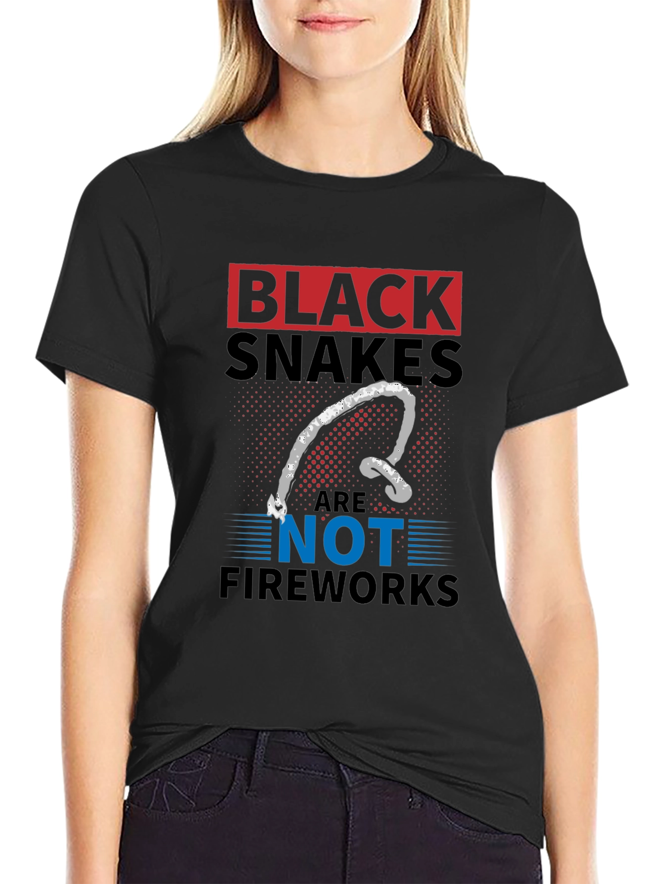 Black Snakes Are Not Fireworks Funny T-Shirt