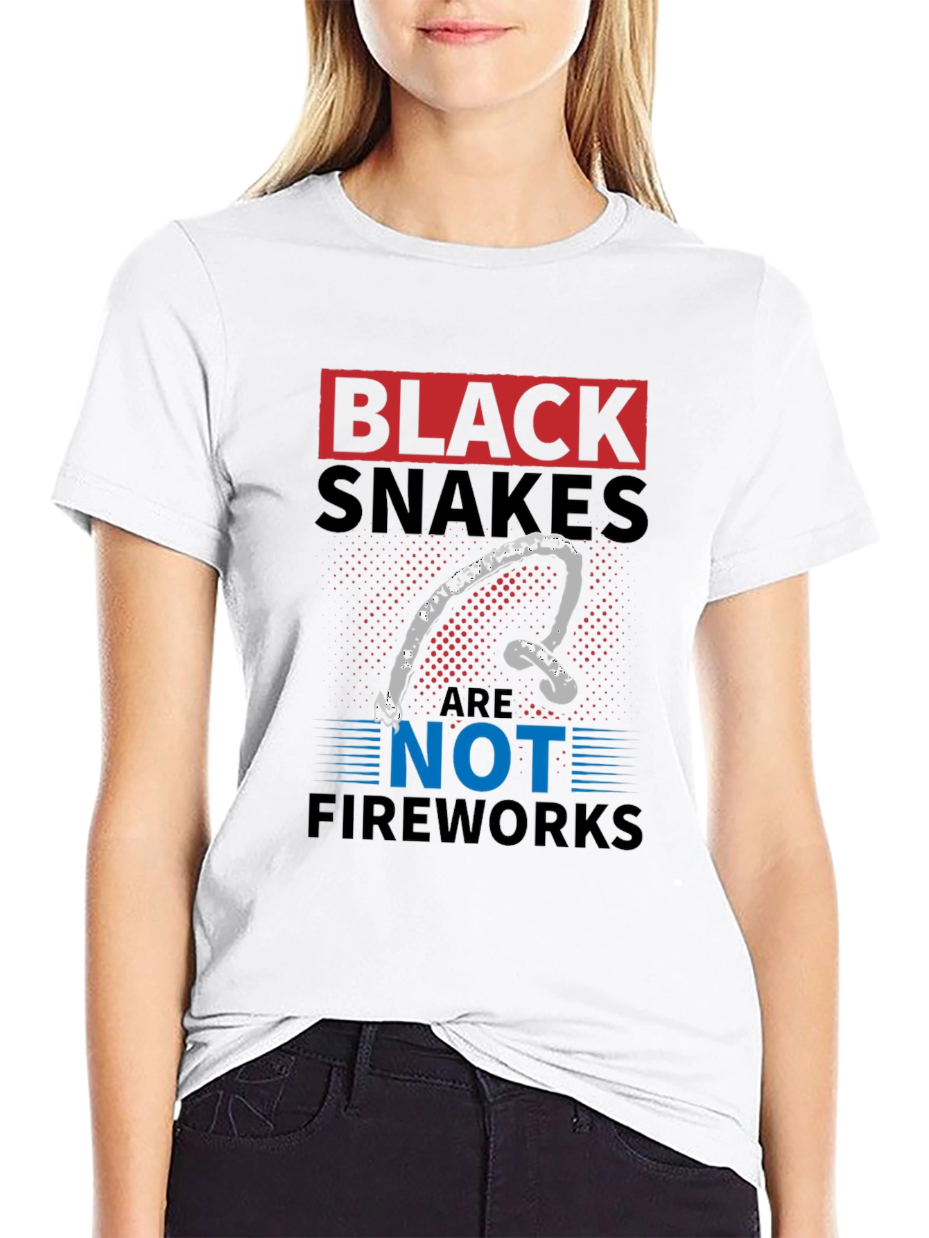 Black Snakes Are Not Fireworks Funny T-Shirt