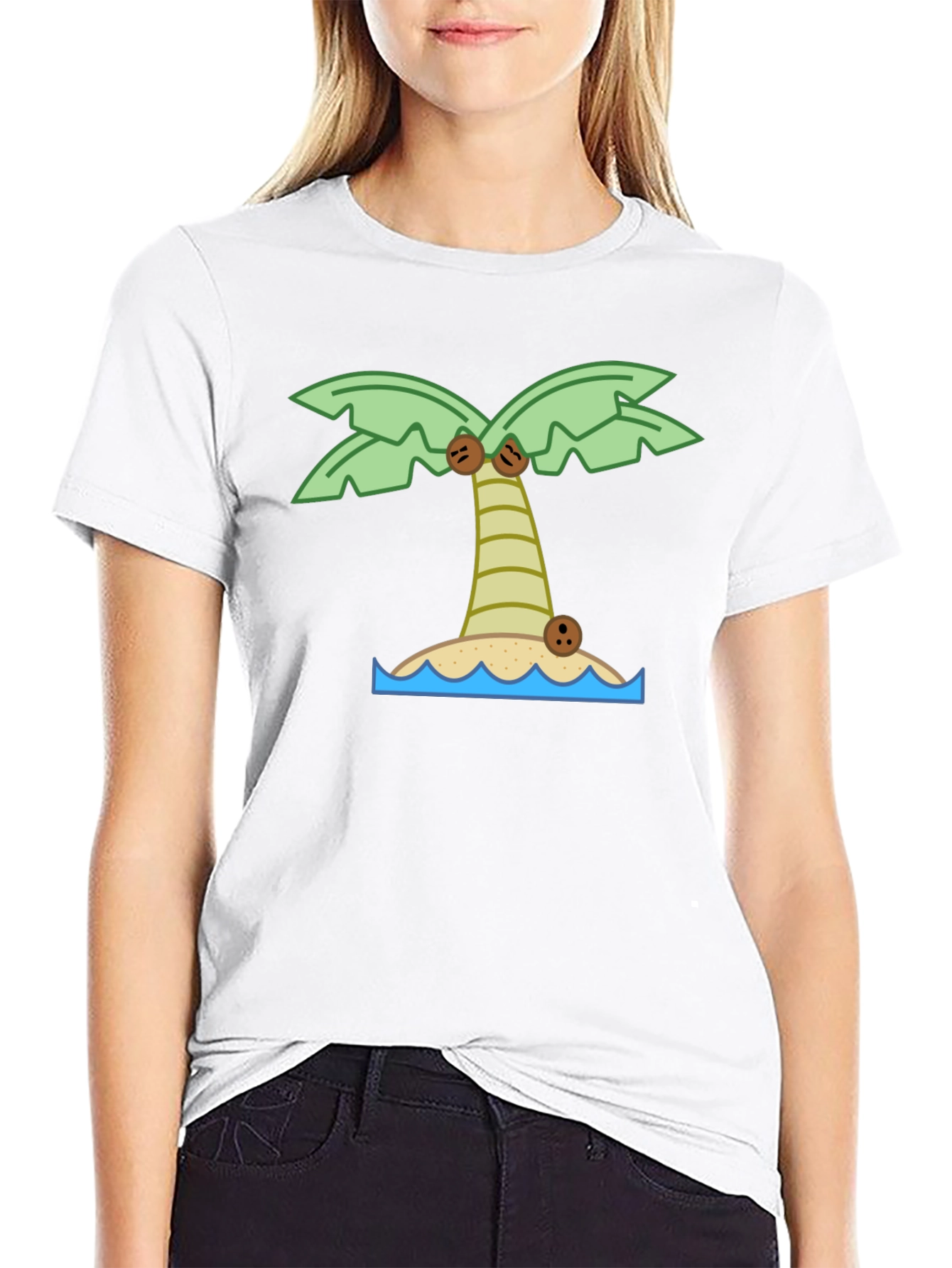 Tropical Island Palm Tree Graphic T-Shirt