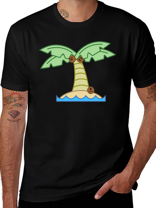 Tropical Island Palm Tree Graphic T-Shirt