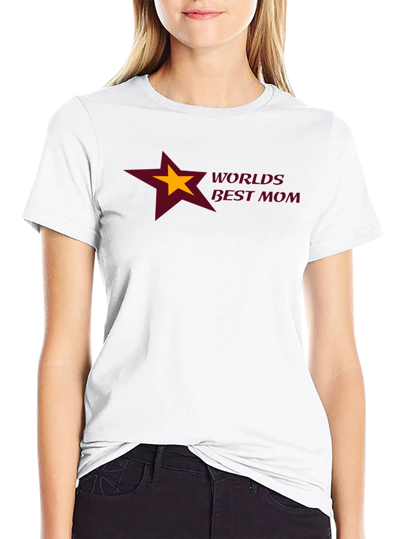 Worlds Best Mom T-Shirt - Star Design