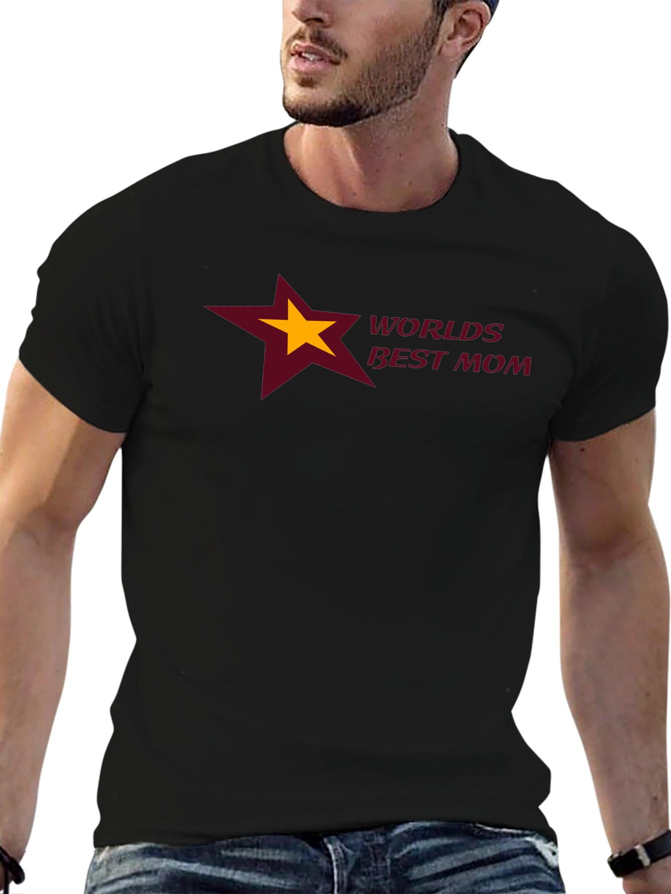 Worlds Best Mom T-Shirt - Star Design