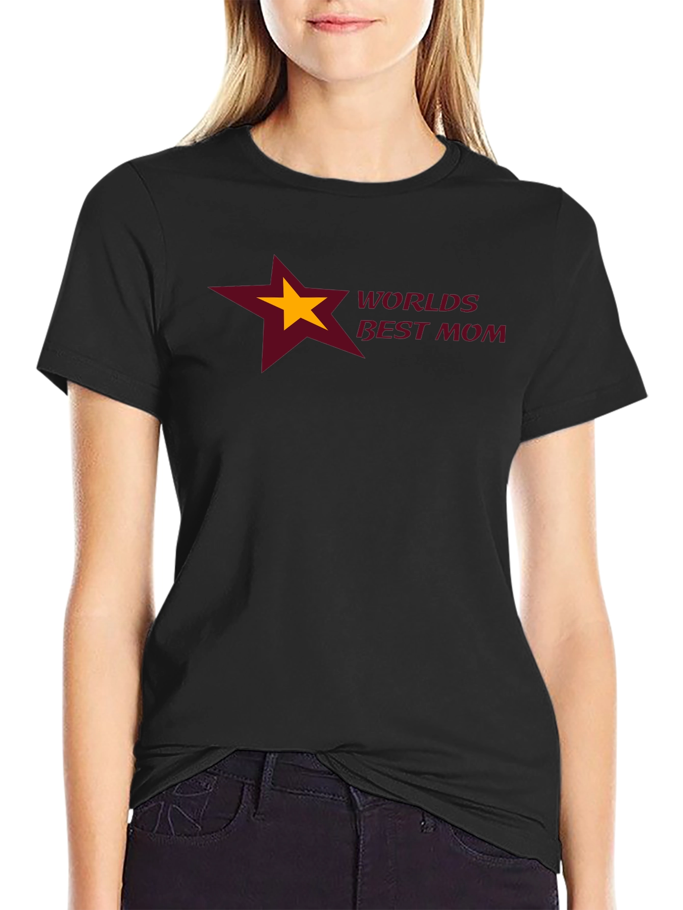 Worlds Best Mom T-Shirt - Star Design
